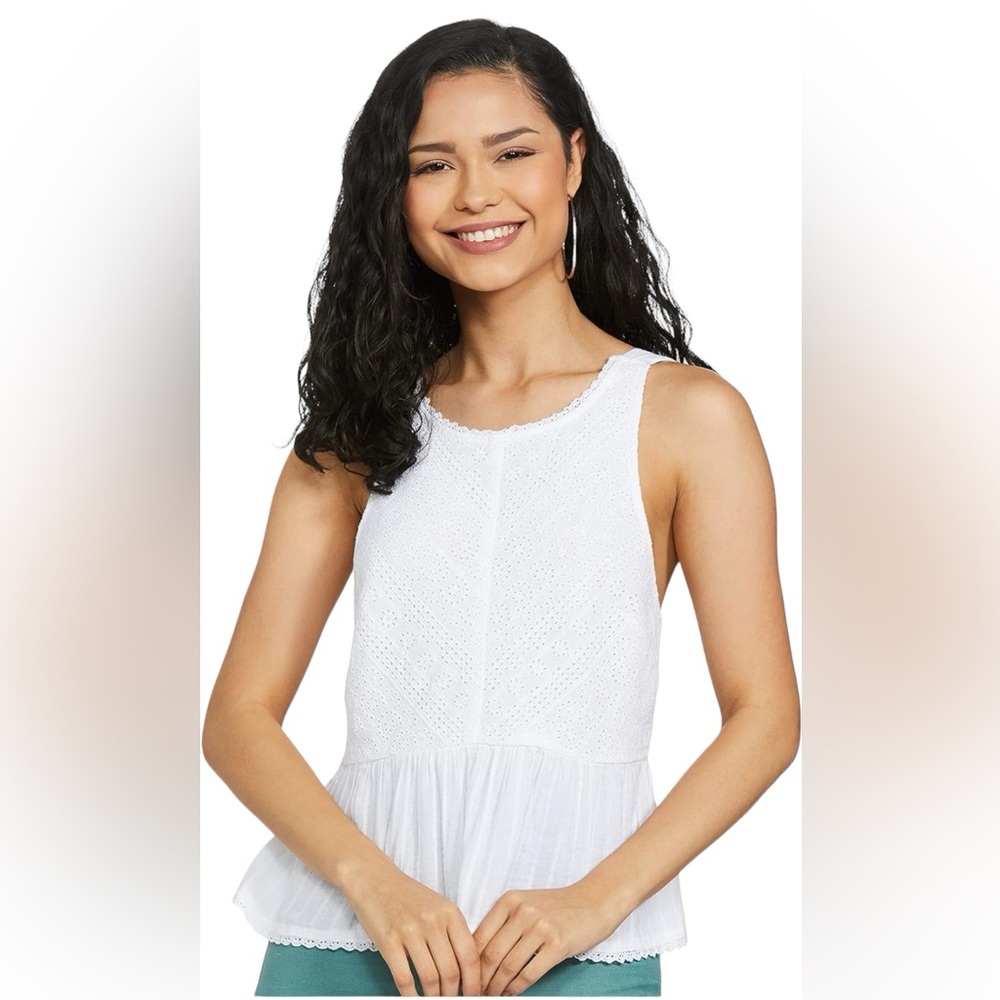 Women’s American Eagle White Peplum Tank | Size M
